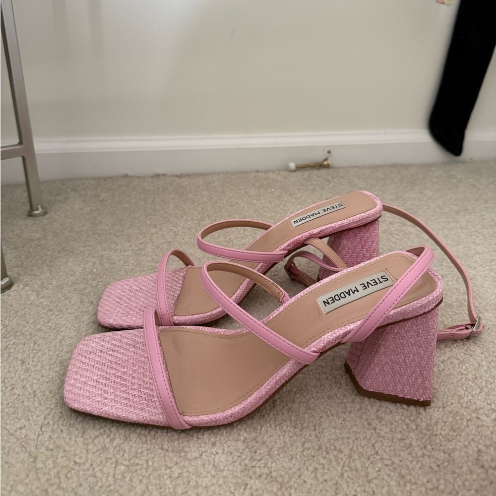 Steve Madden Pink Block Heel Sandals